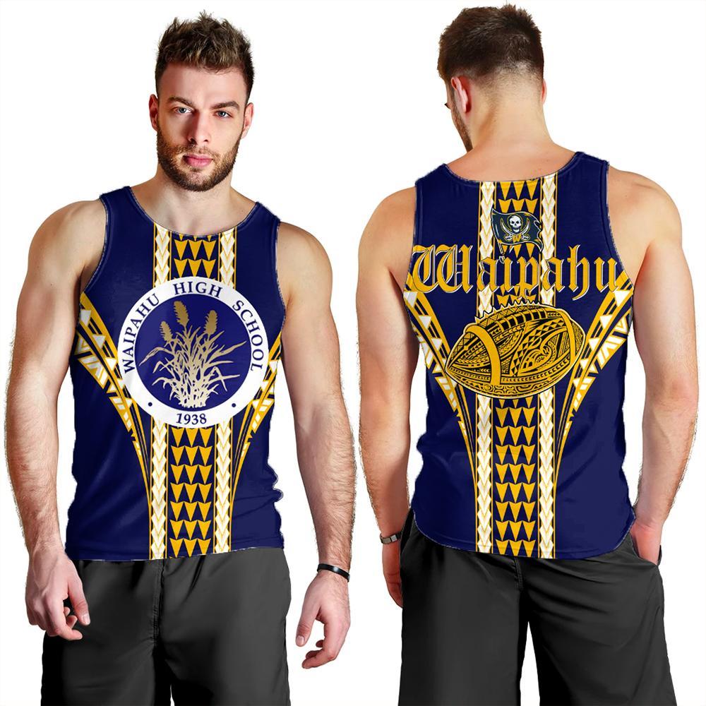 Hawaii Men's Tank Top - Waipahu High Football Jersey Men's Tank Top - AH Blue - Polynesian Pride