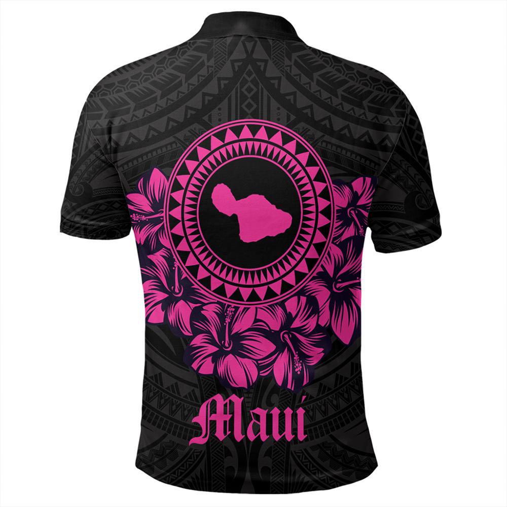 Maui Map Hibiscus Polynesian Polo Shirt Lithe Style - Polynesian Pride