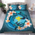 (Custom) Hawaii Bedding Set, Blue Plumeria Animal Turtle Tattoo Personal Signature - Polynesian Pride