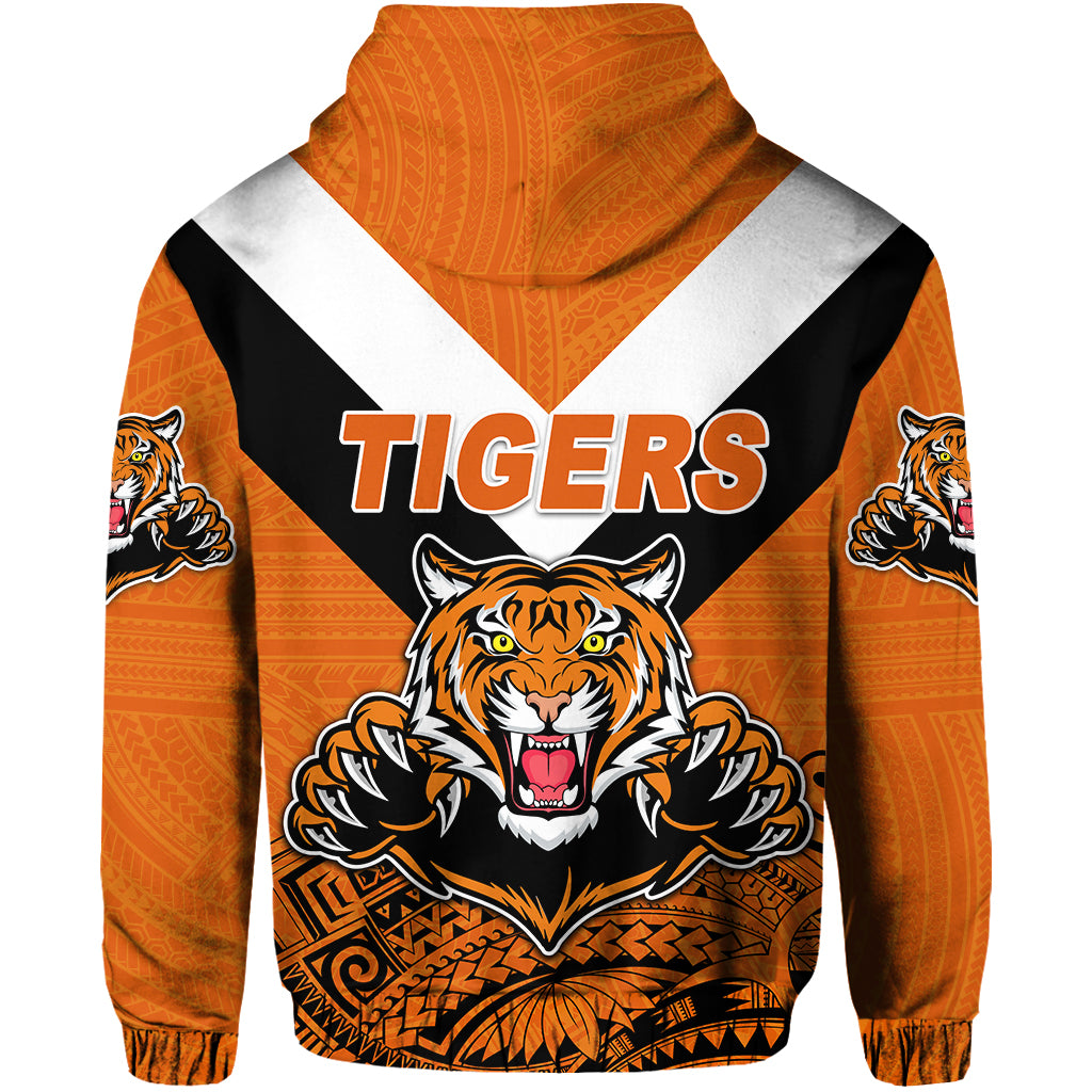 Papua New Guinea Lae Snax Tigers Zip Hoodie Rugby Simple Style Orange LT8 - Polynesian Pride