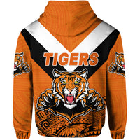 Papua New Guinea Lae Snax Tigers Zip Hoodie Rugby Simple Style Orange LT8 - Polynesian Pride
