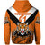 Custom Papua New Guinea Lae Snax Tigers Zip Hoodie Rugby Simple Style Orange, Custom Text and Number LT8 - Polynesian Pride