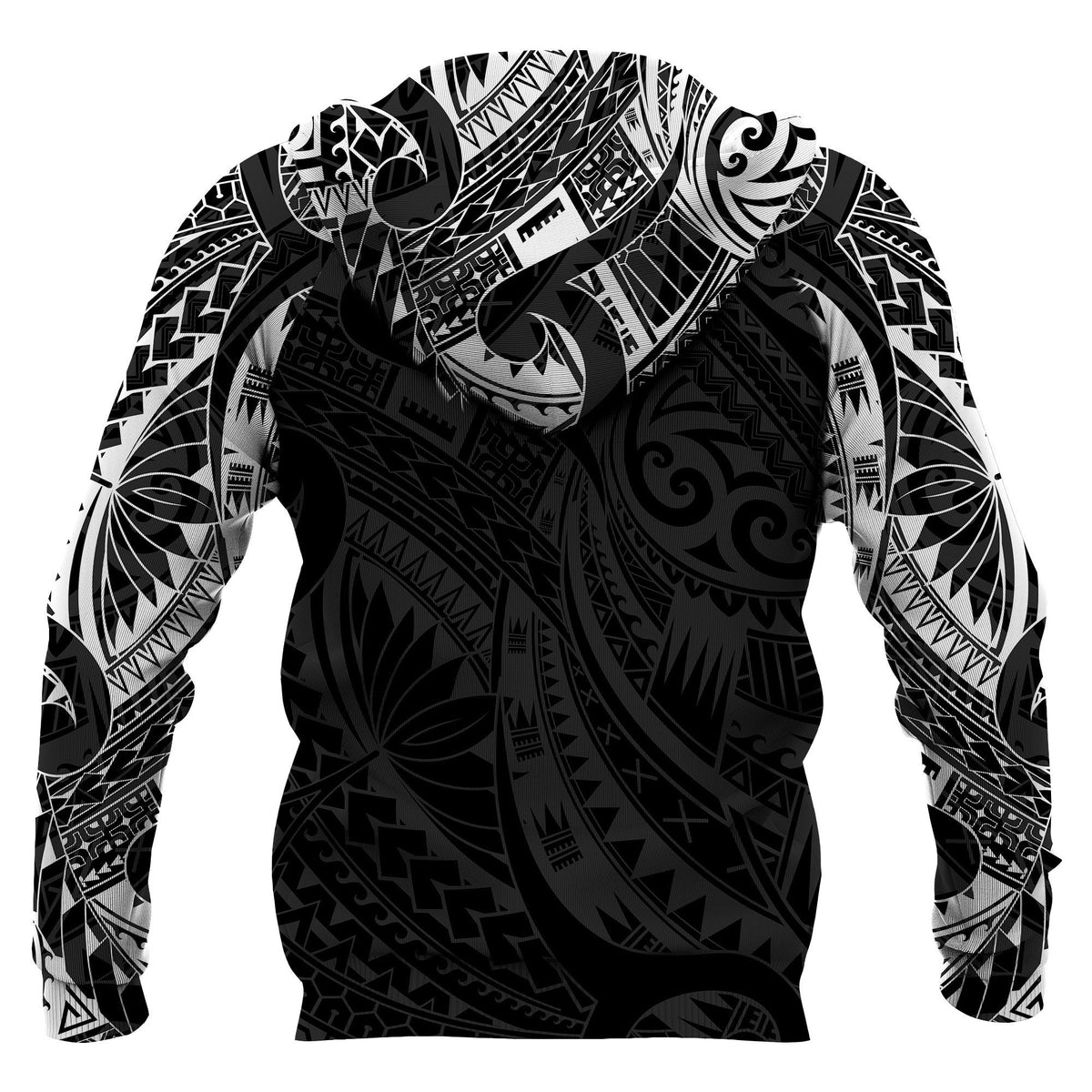 Hei Tiki Maori Tattoo All Over Hoodie White - Polynesian Pride