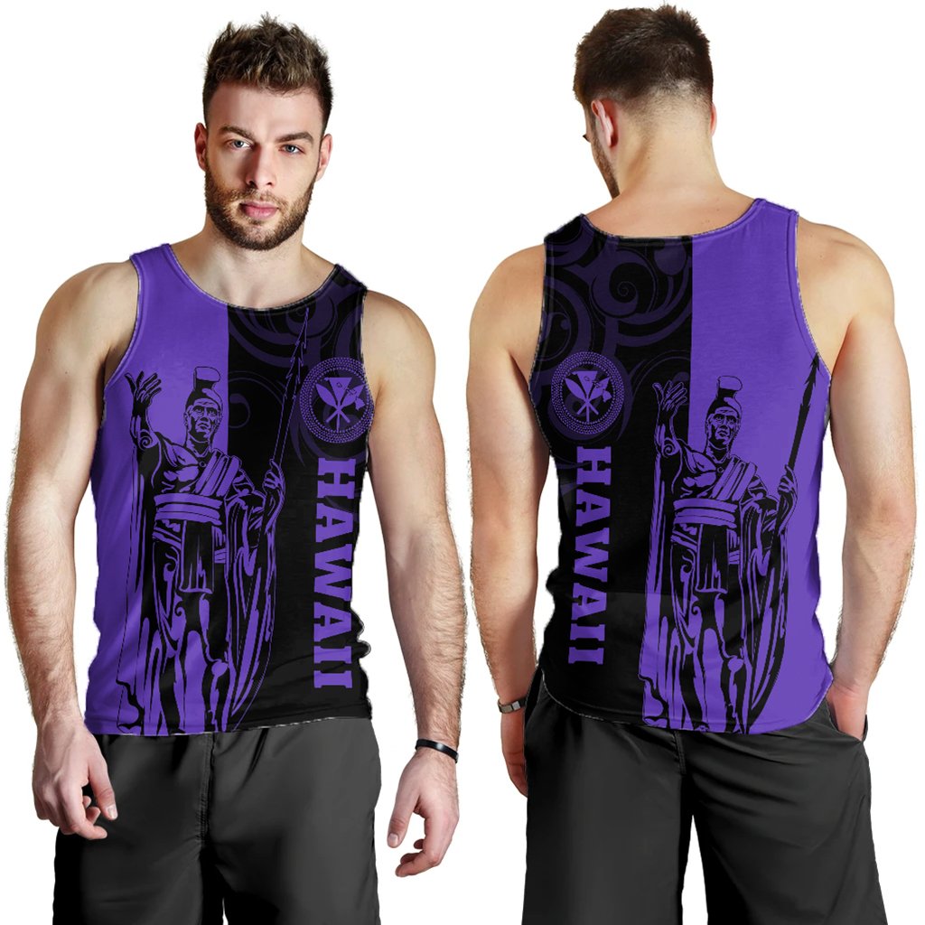 Hawaii King Polynesian Men's Tank Top - Lawla Style Purple - AH Purple - Polynesian Pride