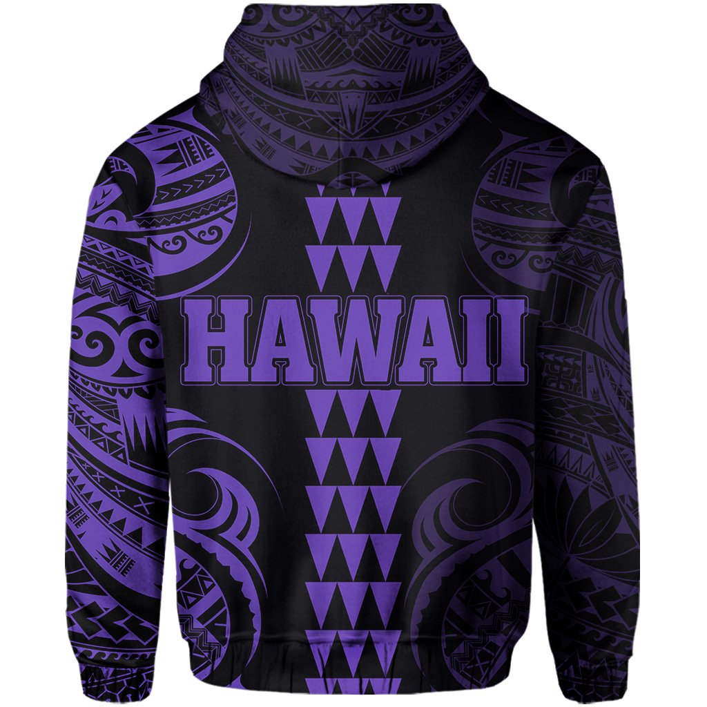 Kanaka Map Polynesian Kakau Hoodie (Zip up) Purple - Polynesian Pride