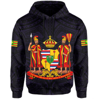 Polynesian Kanaka Maoli Royal Coat of Arms Hawaii Hoodie Purple - Polynesian Pride