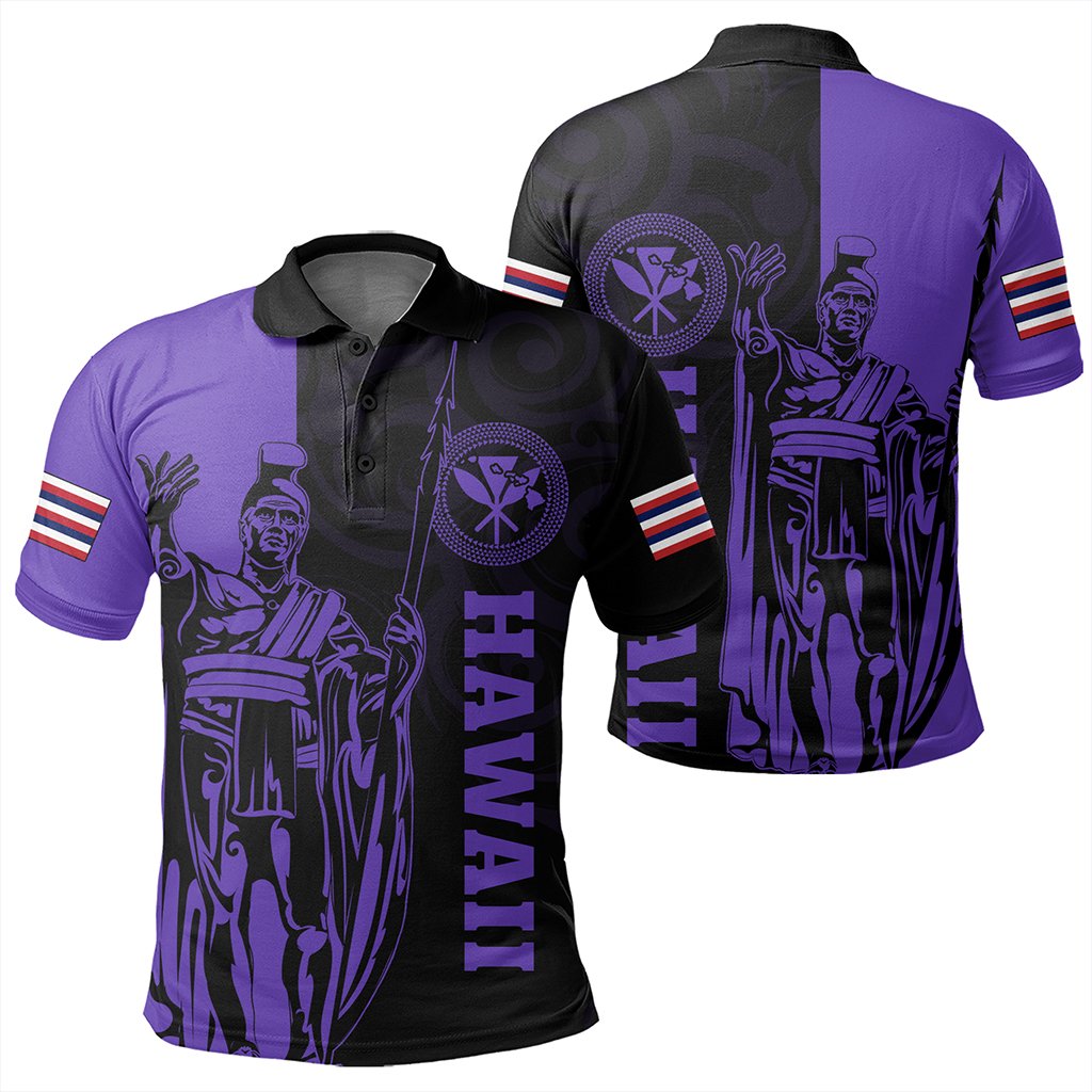 Hawaii King Polynesian Polo Shirt Lawla Style Purple Unisex Purple - Polynesian Pride