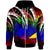 Tokelau Zip Hoodie Tropical Leaf Rainbow Color Unisex Rainbow - Polynesian Pride