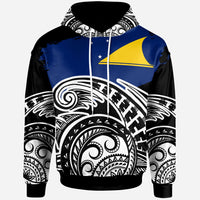 Tokelau Custom Hoodie Ethnic Style With Round Black White Pattern Unisex Black - Polynesian Pride
