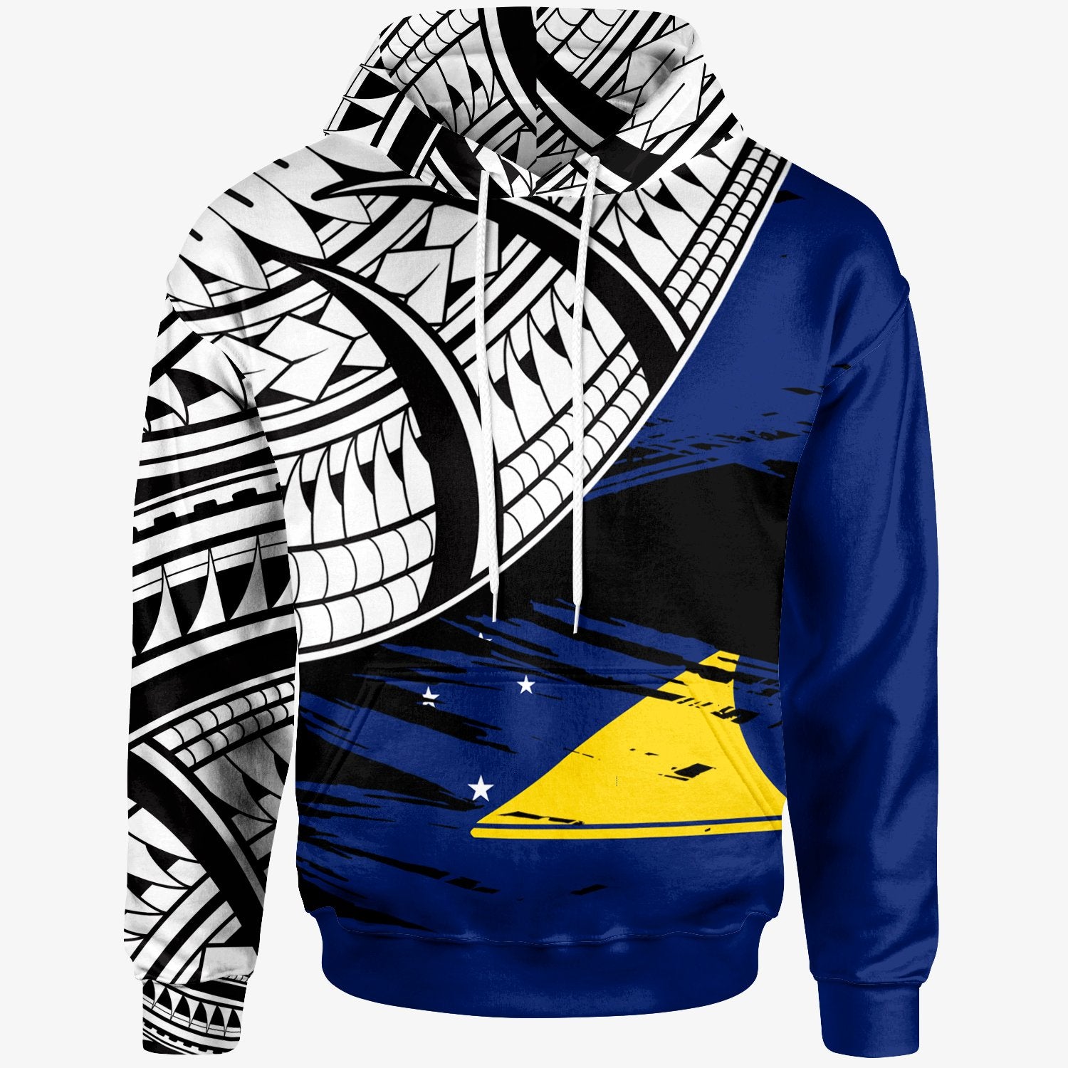 Tokelau Custom Hoodie Tokelau Flag Style With Claw Pattern Unisex Blue - Polynesian Pride