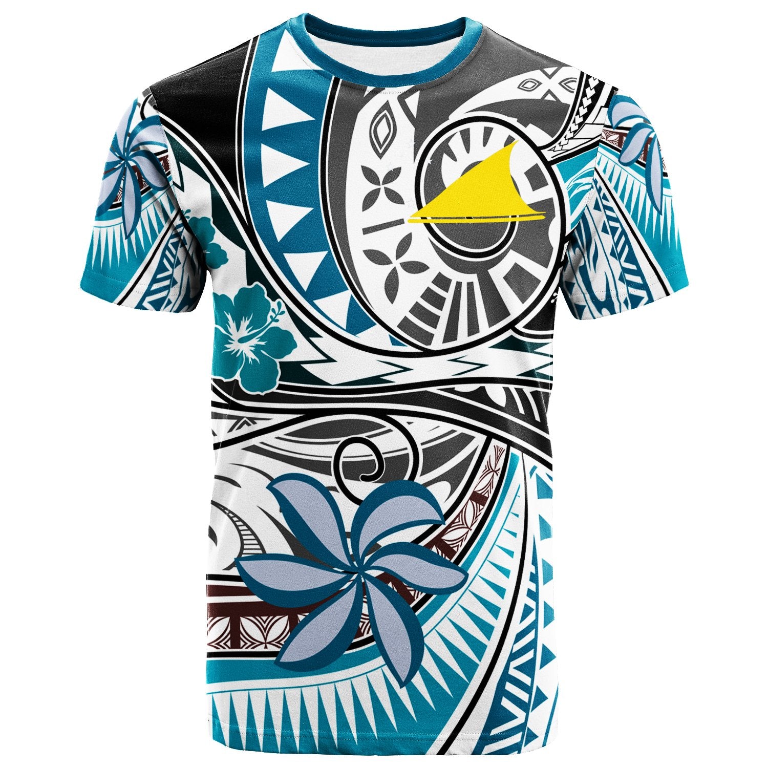 Tokelau T Shirt Flower and Flow Unisex BLUE - Polynesian Pride