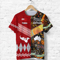 Tonga Ngatu and Australia Aboriginal T Shirt Together LT8 - Polynesian Pride