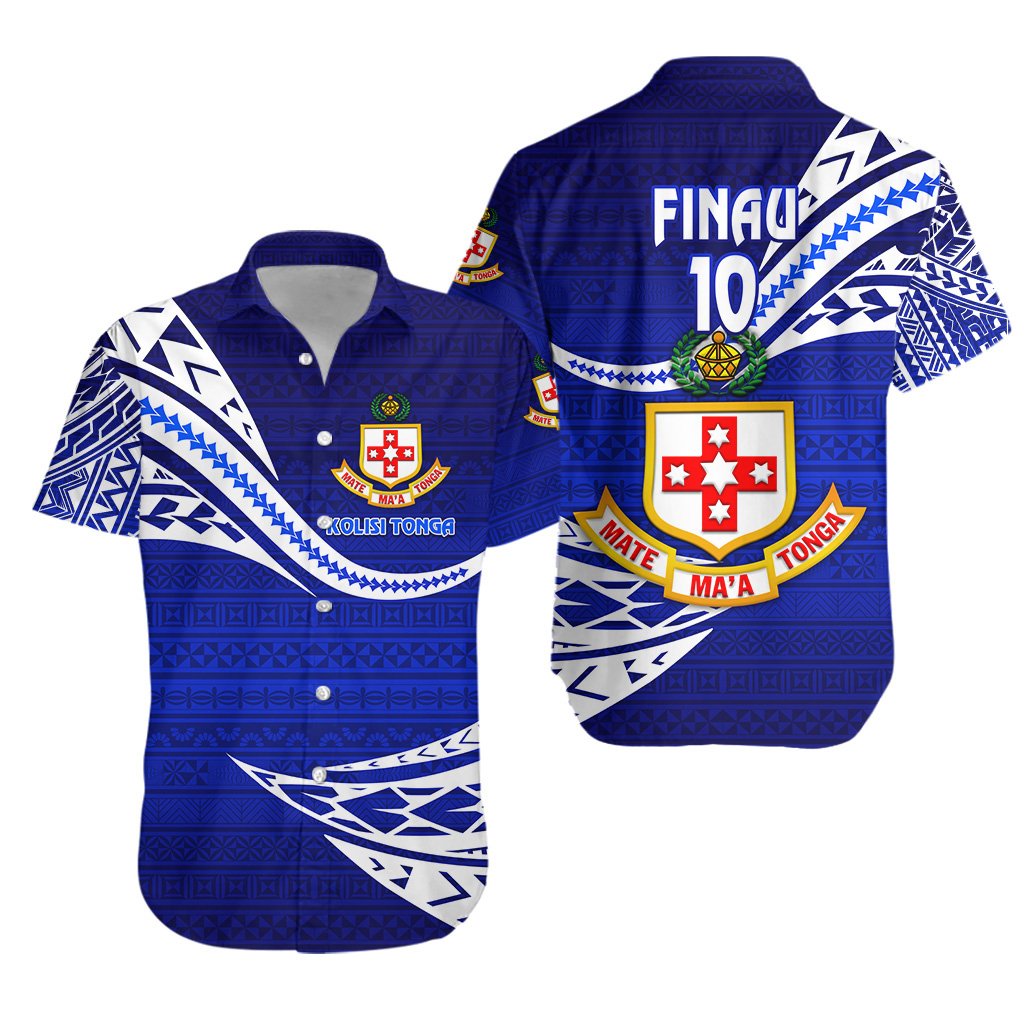 Finau - Kolisi Tonga Hawaiian Shirt Mate Ma'a Tonga Unique Version - Blue, Custom Text and Number Unisex Blue - Polynesian Pride