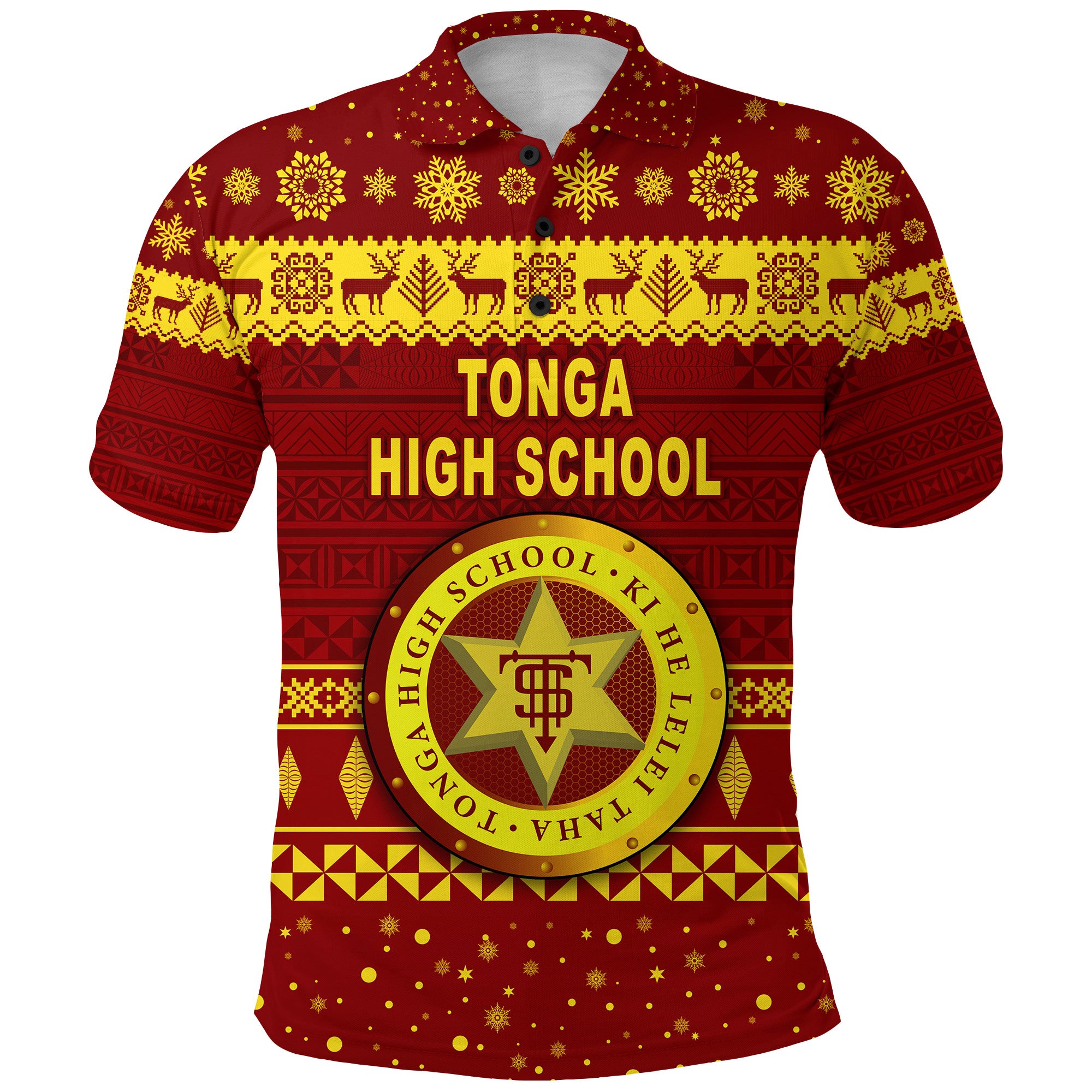 Custom Tonga High School Christmas Polo Shirt Simple Style LT8 Maroon - Polynesian Pride