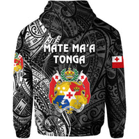 Custom Tonga Coat of Arms Zip Hoodie Simple Vibes Black LT8 - Polynesian Pride