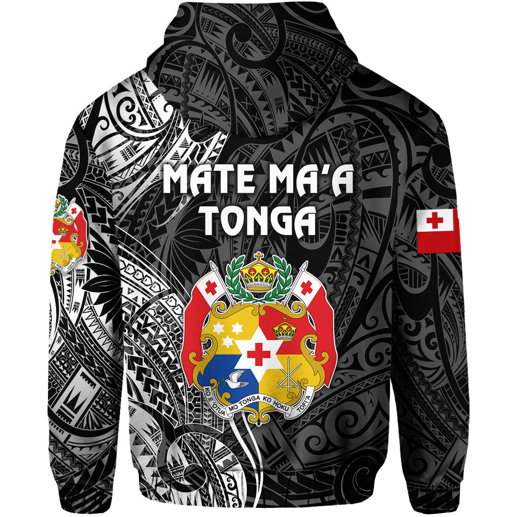 Tonga Coat of Arms Zip Hoodie Simple Vibes Black LT8 - Polynesian Pride