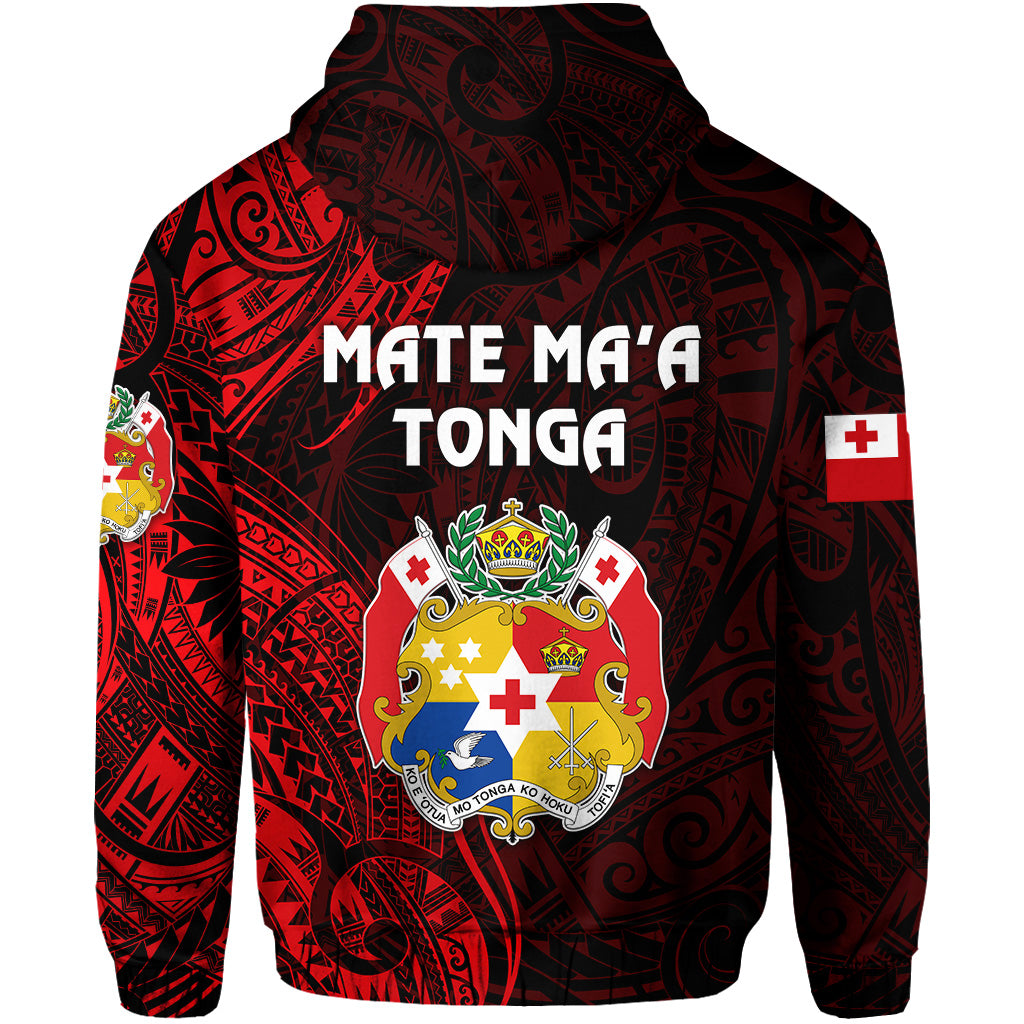 Custom Tonga Coat of Arms Hoodie Simple Vibes Red LT8 - Polynesian Pride