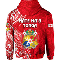 Tonga Coat of Arms Zip Hoodie Simple Vibes Bright Red LT8 - Polynesian Pride