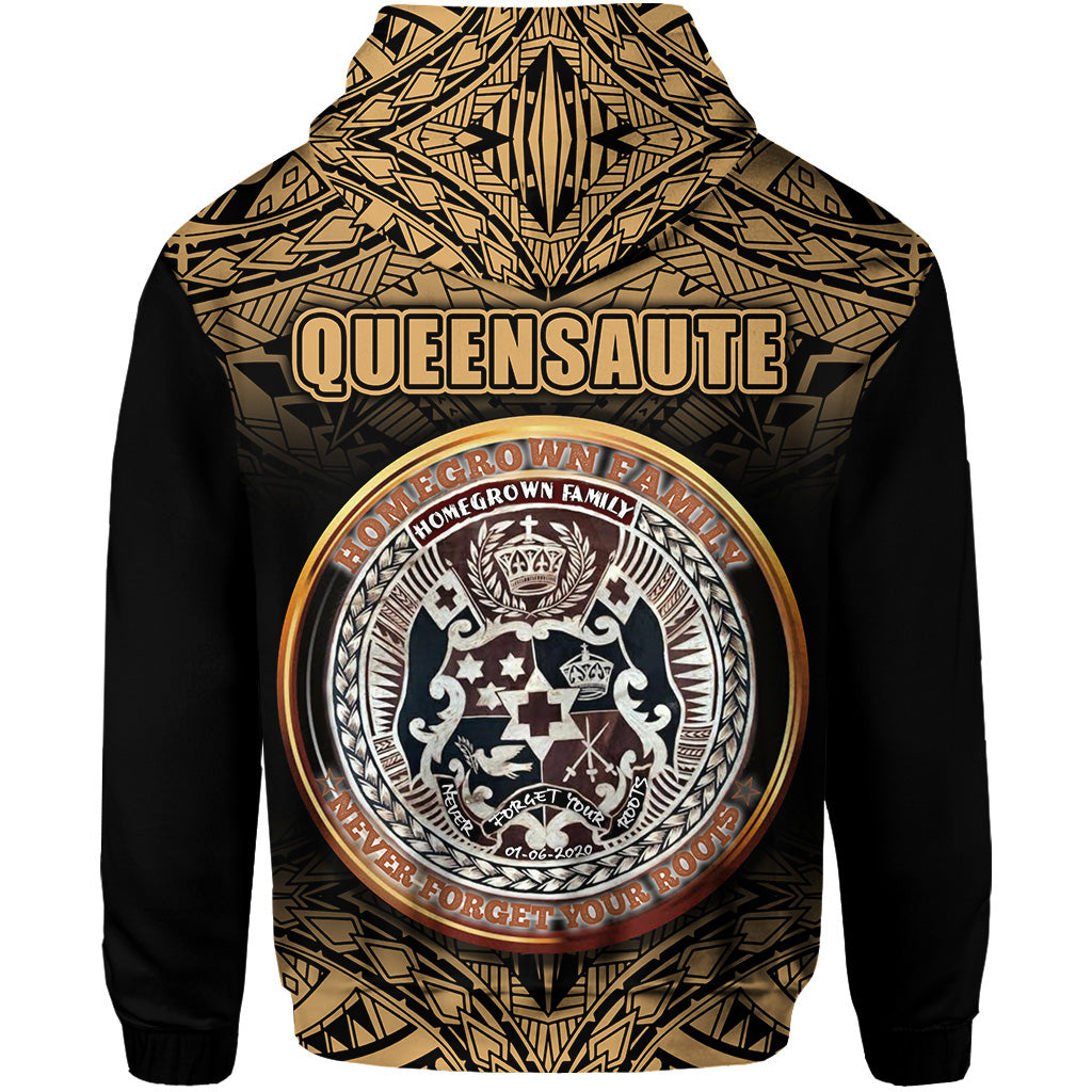 Queensaute Tonga All Over Zip up Hoodie Gold Fog LT8 - Polynesian Pride