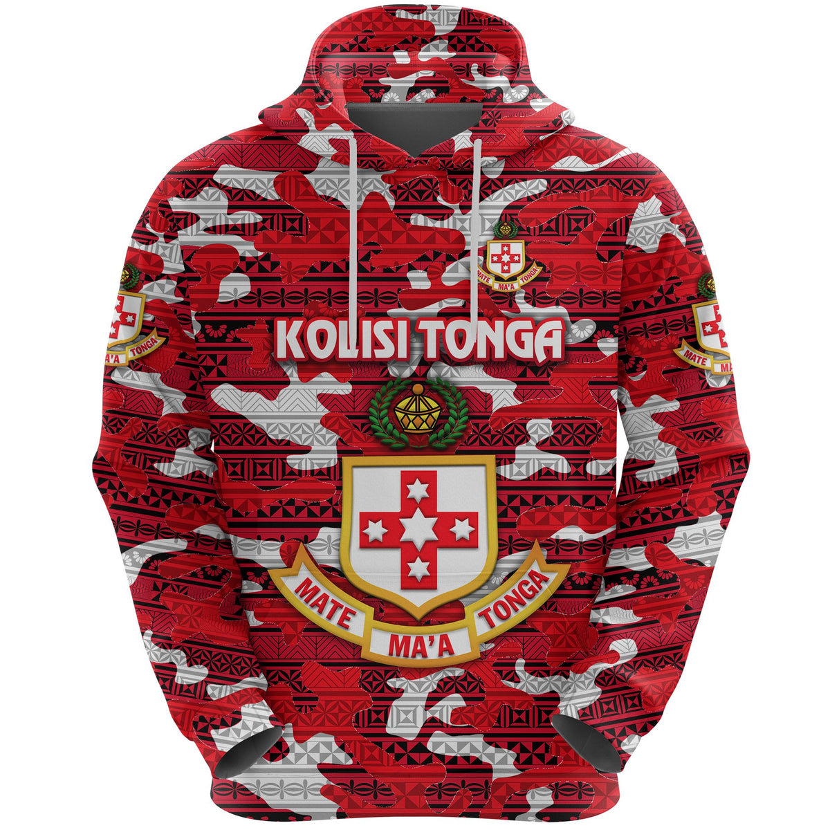 Custom Kolisi Tonga Hoodie Mate Maa Tonga Camouflage Vibes Ashburton Old Boys, Custom Text and Number - Polynesian Pride