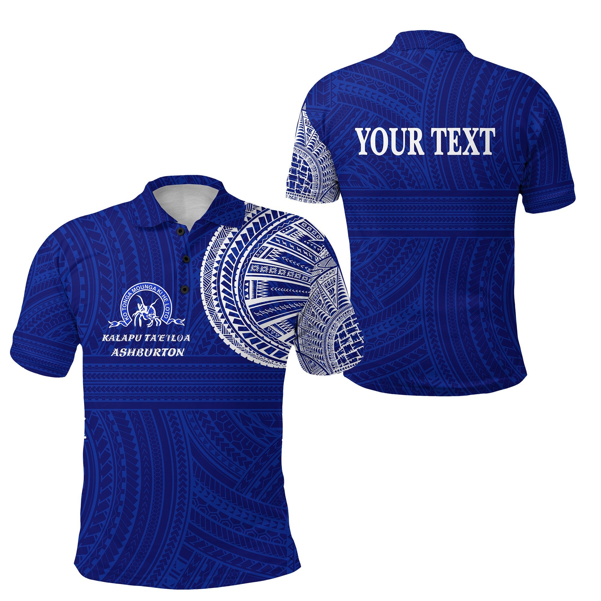 Custom Ko Tonga Polo Shirt Kalapu Taeiloa Ashburton Unisex Blue - Polynesian Pride