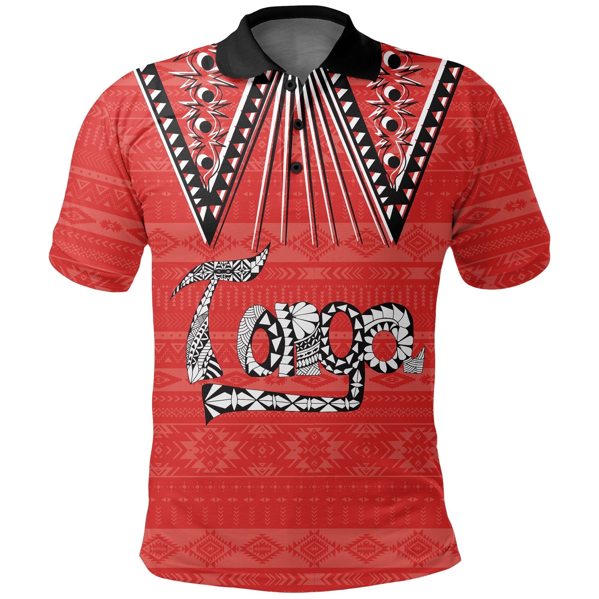 Coat Of Arms Tonga Polo Shirt Red - Polynesian Pride