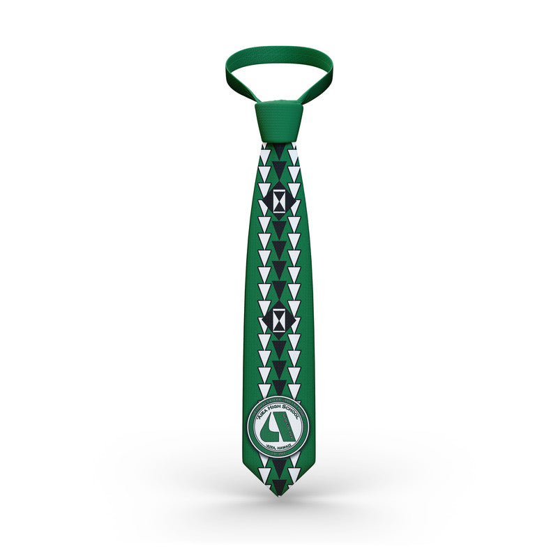 Hawaii - Aiea High Mix Kakau Tie LT6 Necktie One Size Green - Polynesian Pride