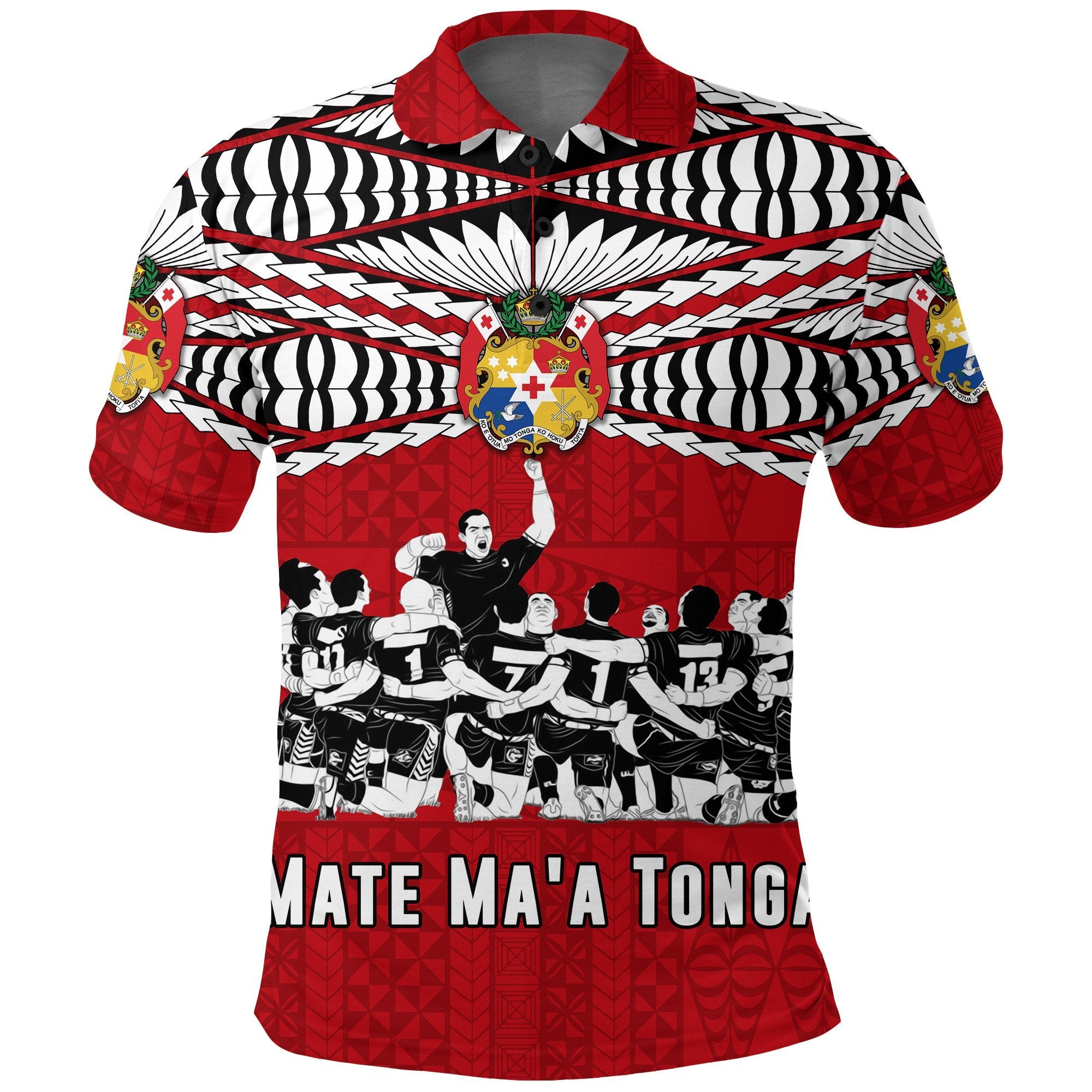 Tonga Sipi Tau Polo Shirt Mate MaA Red - Polynesian Pride