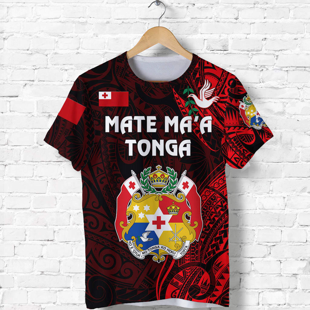 Tonga Coat of Arms T Shirt Simple Vibes Red LT8 - Polynesian Pride