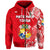 Custom Tonga Coat of Arms Zip Hoodie Simple Vibes Bright Red, Custom Text and Number LT8 - Polynesian Pride