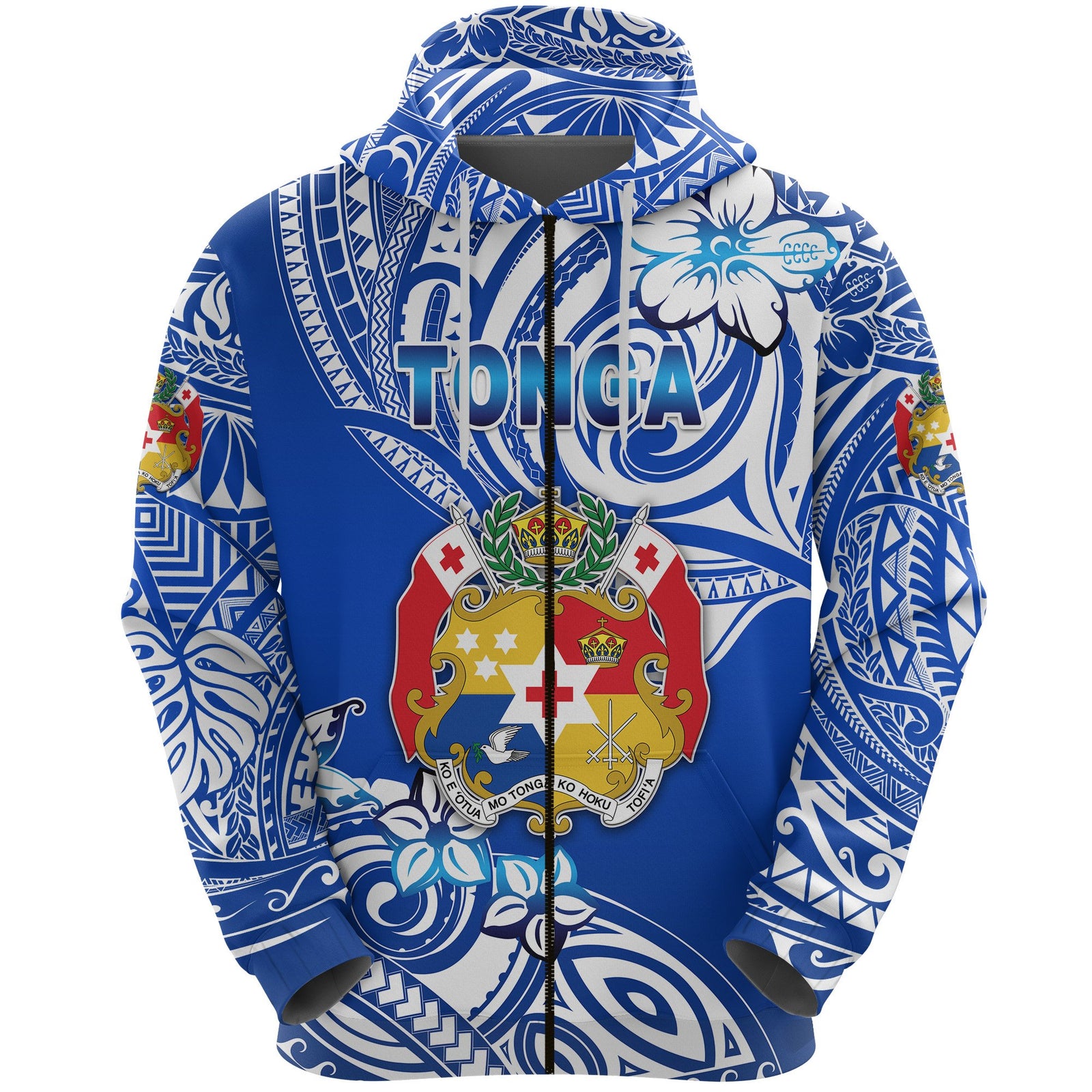 Mate Maa Tonga Rugby Zip Hoodie Polynesian Unique Vibes Blue Unisex Blue - Polynesian Pride