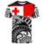 Tonga Custom T Shirt Ethnic Style With Round Black White Pattern Unisex Red - Polynesian Pride