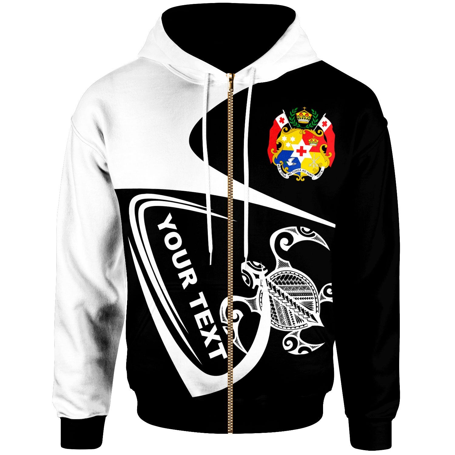 Tonga Custom Zip Hoodie Street Style Unisex Black - Polynesian Pride