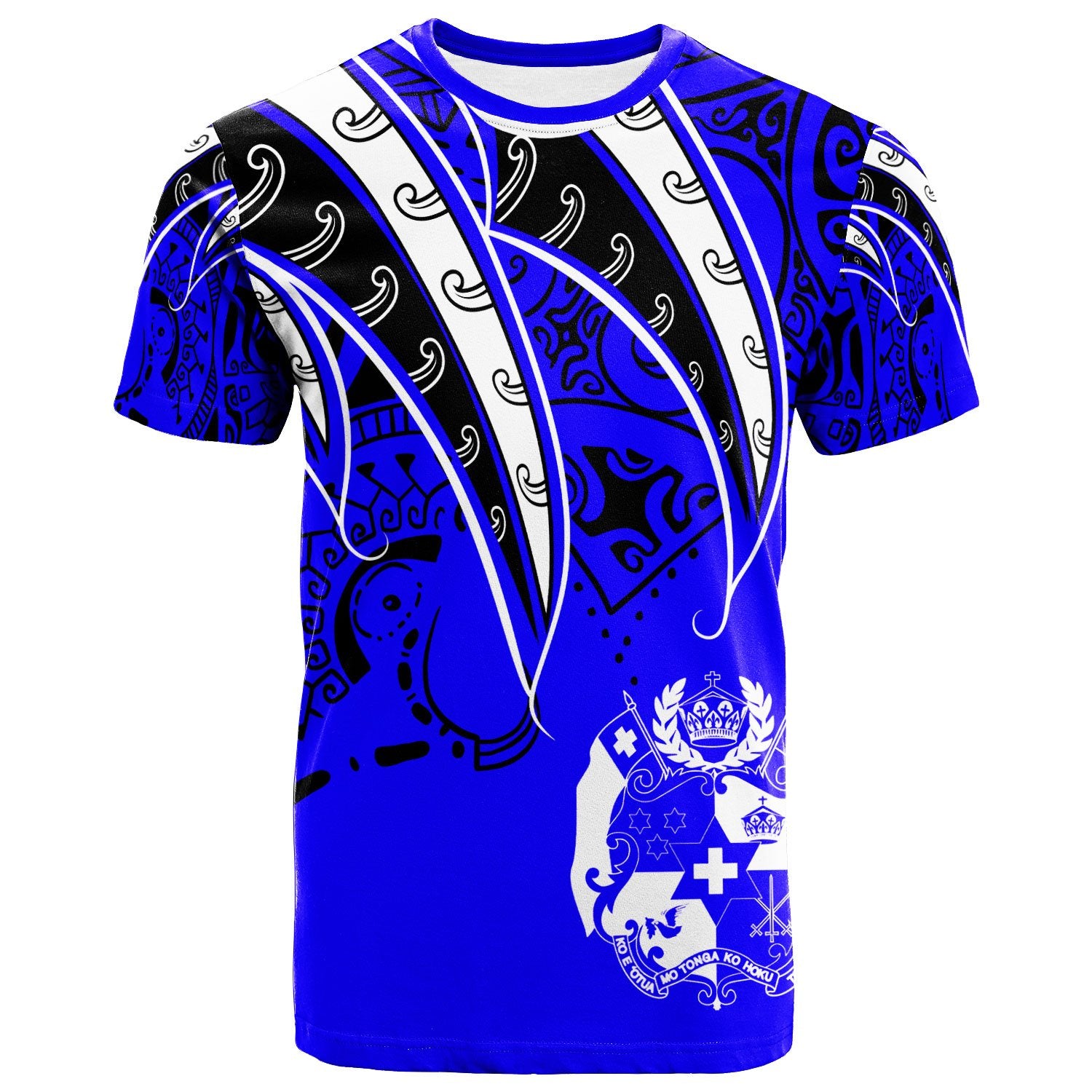 Tonga T Shirt Tropical Leaf Blue Color Unisex Blue - Polynesian Pride