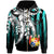 Tonga Zip Hoodie Cyan Vertical Stripes Style Unisex Cyan - Polynesian Pride