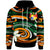 Tonga Hoodie Vortex Style Unisex Green Orange - Polynesian Pride