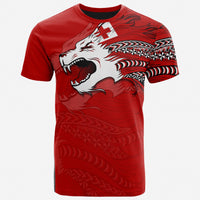 Tonga Polynesian T Shirt Tongan Pride Lion Unisex Red - Polynesian Pride