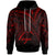 Tonga Hoodie Red Color Cross Style Unisex Black - Polynesian Pride