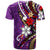 Fiji T Shirt Tribal Flower With Special Turtles Purple Color - Polynesian Pride