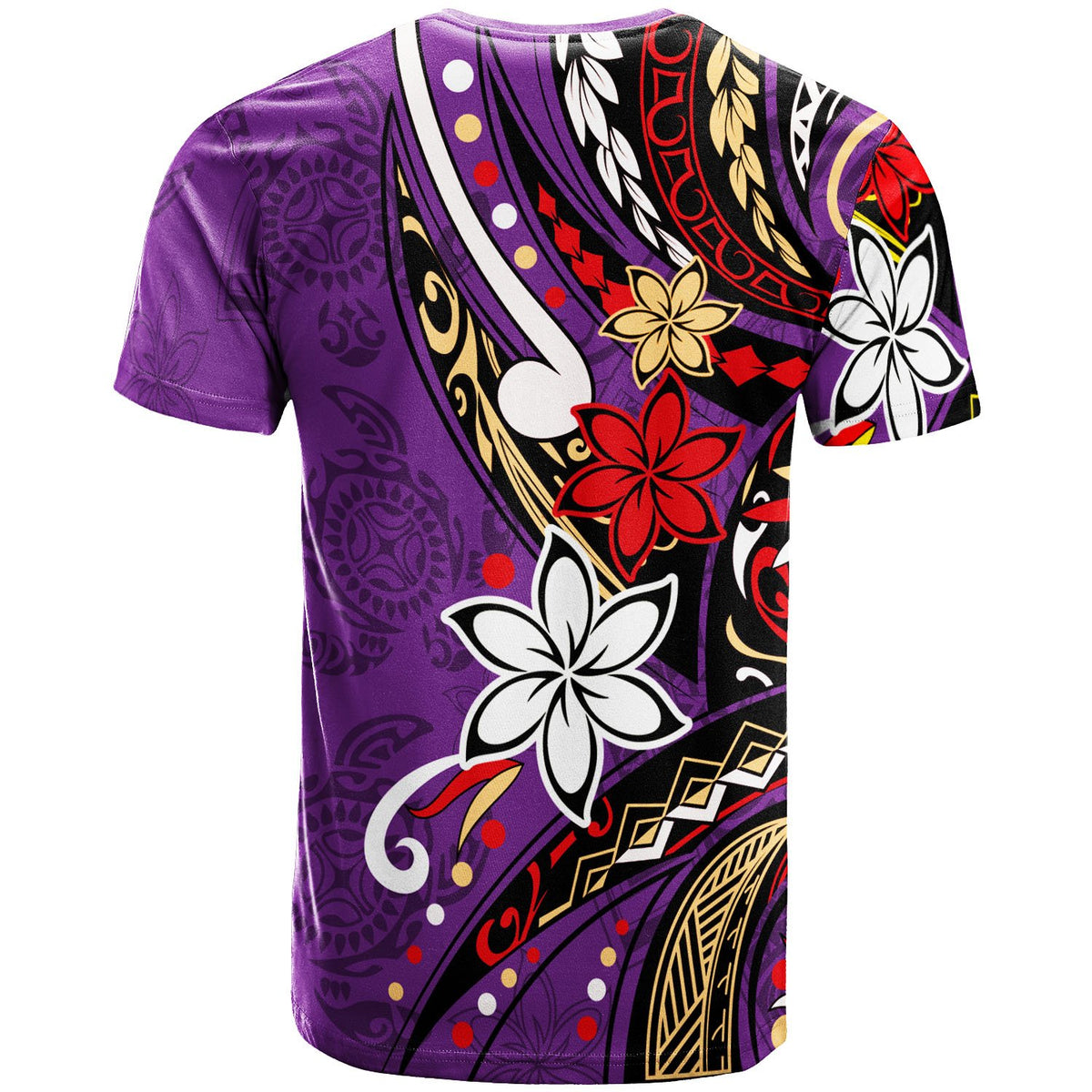 Northern Mariana Islands T Shirt Tribal Flower With Special Turtles Purple Color - Polynesian Pride