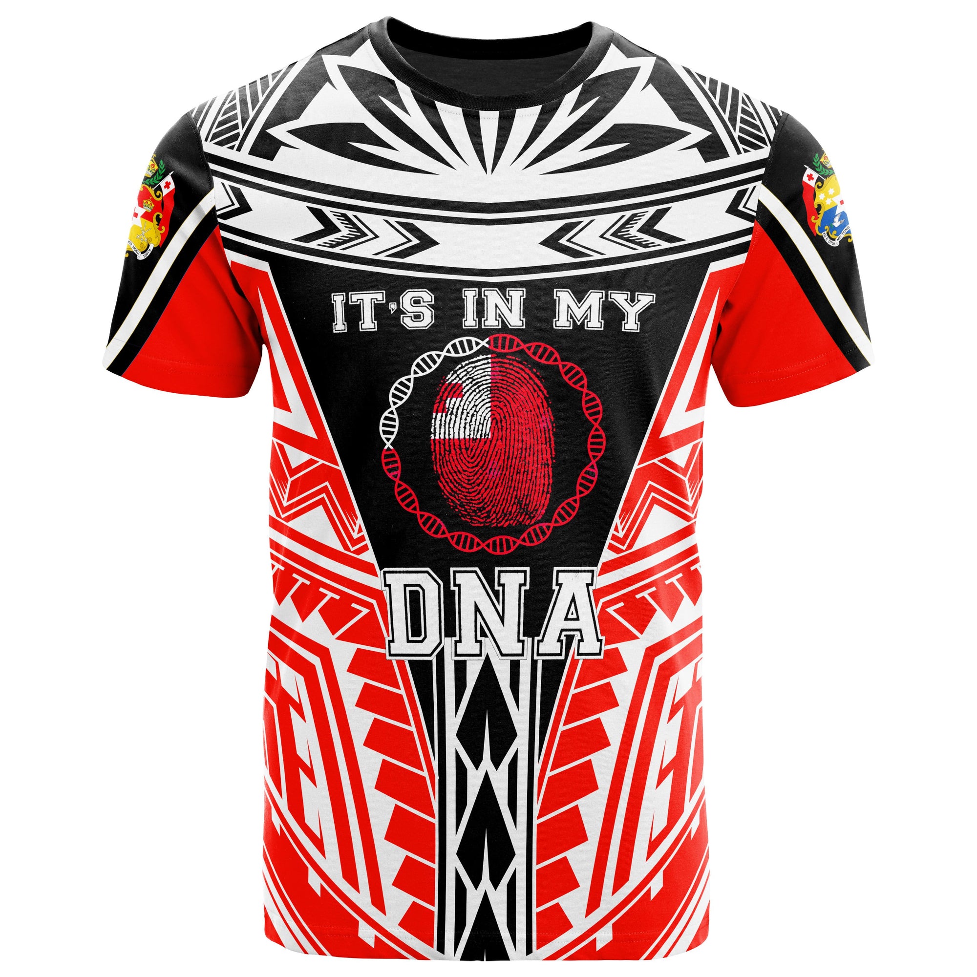 Tonga T Shirt Its In My DNA White Red Color Unisex Red - Polynesian Pride