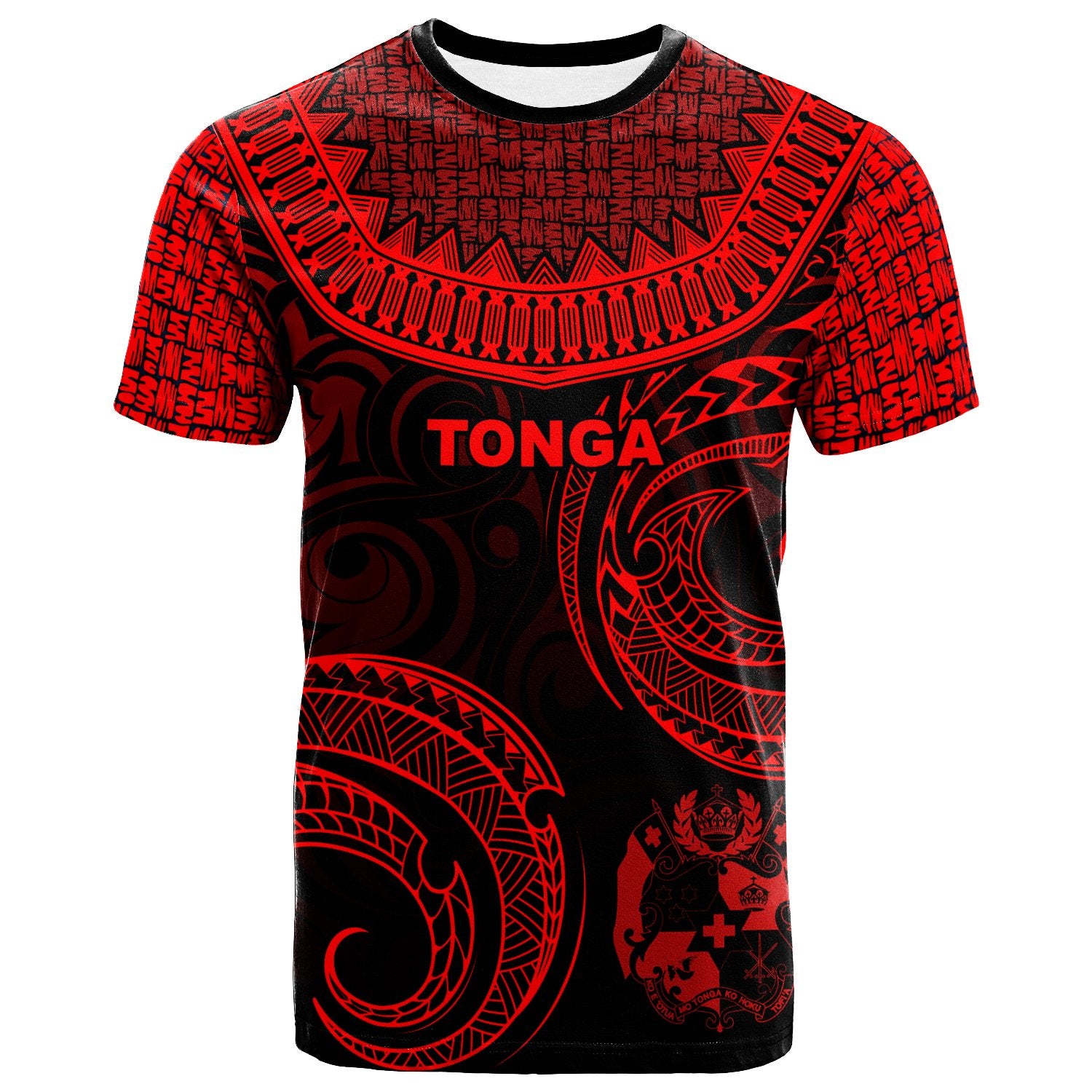 TongaT Shirt Unique Serrated Texture Red Unisex Red - Polynesian Pride