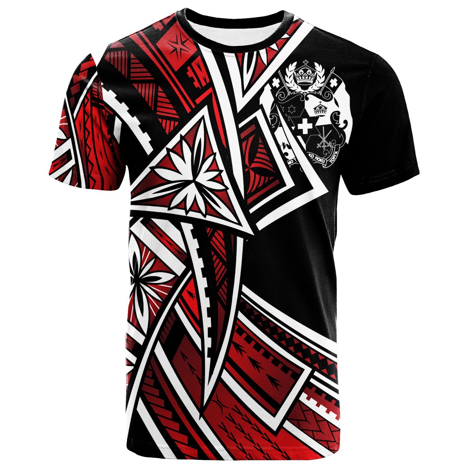 TongaT Shirt Tribal Flower Special Pattern Red Color Unisex Red - Polynesian Pride