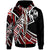 Tonga Zip up Hoodie Tribal Flower Special Pattern Red Color Unisex Red - Polynesian Pride