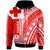 Tonga Custom Zip up Hoodie Unique Barcode White Red Unisex Red - Polynesian Pride