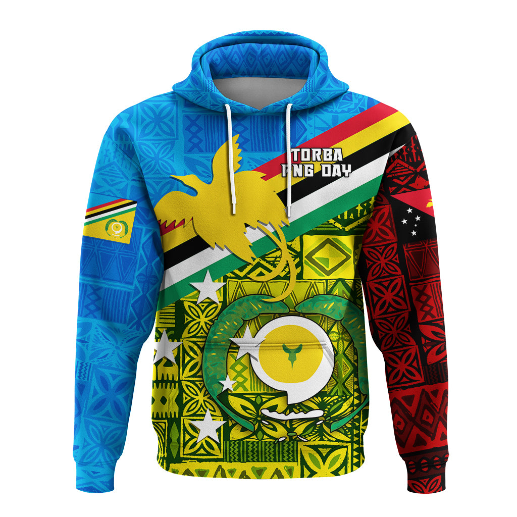 Torba PNG Day Hoodie Vanuatu Papua New Guinea Combine Flag Design LT4 - Polynesian Pride