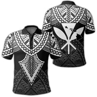Hawaii Polynesian Limited Polo Shirt Tab Style White Unisex Black - Polynesian Pride