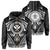 Polynesian Kakau Kanaka Turtle Map Hawaii Zip Hoodie Circle Style Unisex White - Polynesian Pride