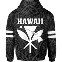 Polynesian King Kanaka Map Seal of Hawaii Hoodie White - Polynesian Pride