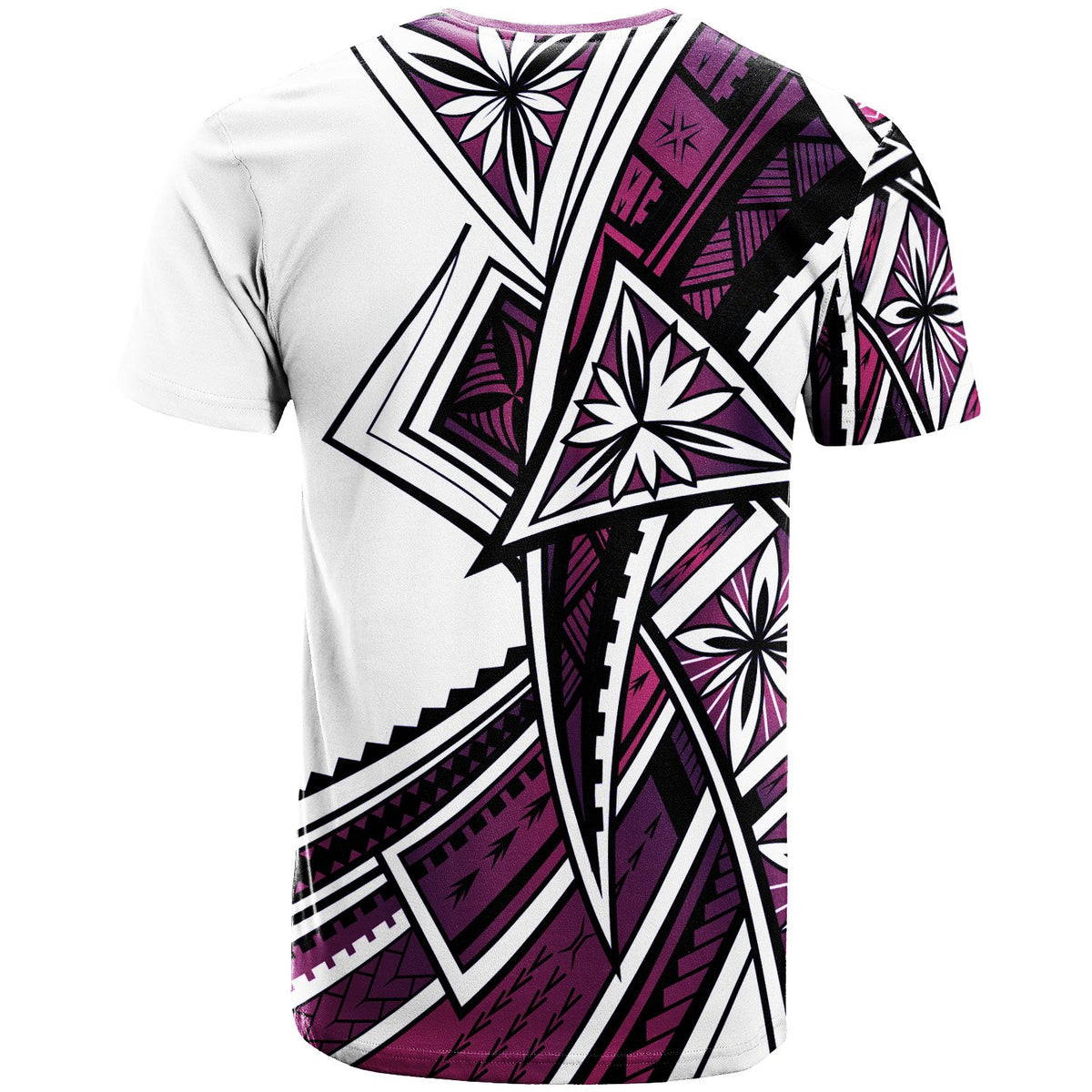 Tahiti T Shirt Tribal Flower Special Pattern Purple Color - Polynesian Pride